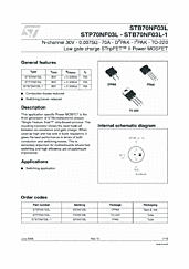 DataSheet STP70NF03L pdf